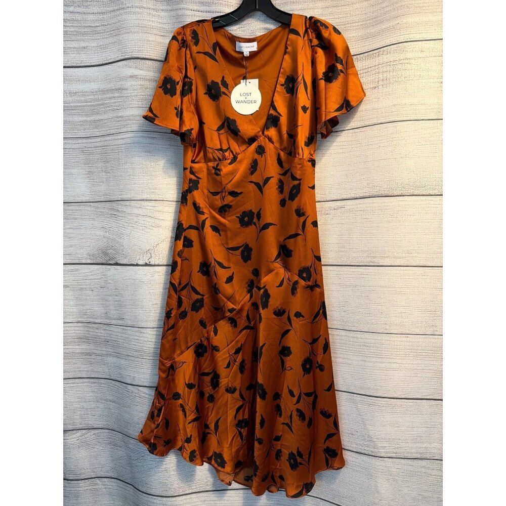 NWT Lost+Wander Sepia Dahlia Midi Dress Size S